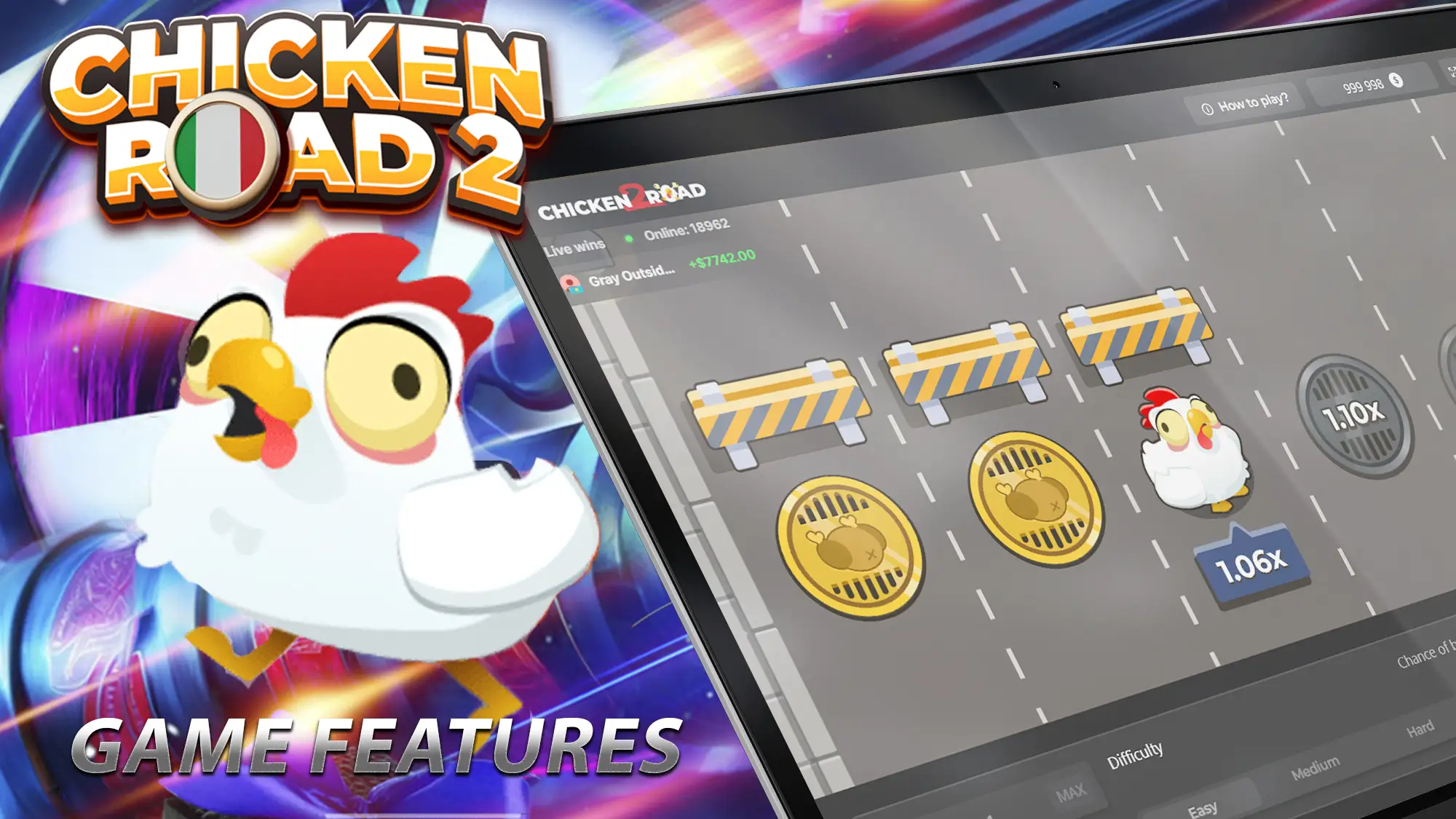 Caratteristiche principali di Chicken Road 2